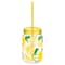 Summer Lemon Mason Jar Cup with Straw, 6ct.